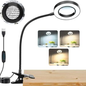 Lámpara de Escritorio con Lupa LED 10X - Luz Regulable y Brazo Ajustable