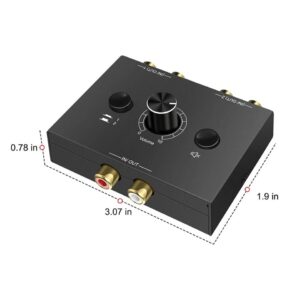 Conmutador de Audio Estéreo L/R Bidireccional - Selector de audio RCA