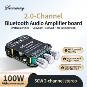 Mini Amplificador Bluetooth 100W Hi-Fi 2.0 Estéreo 2x50W YS-502MT